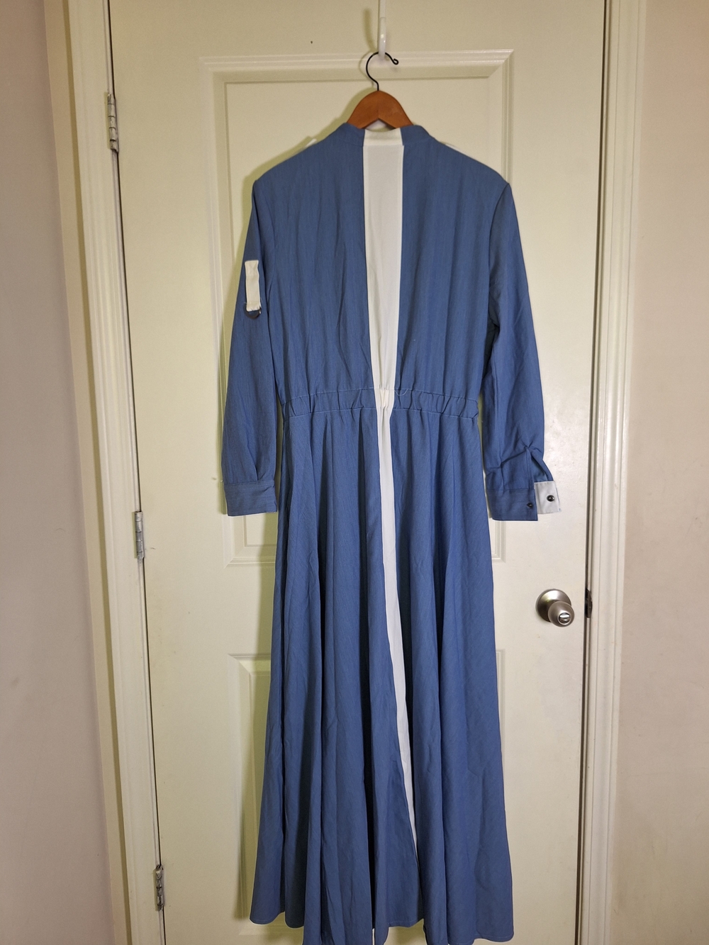 JUMP Barcelona Denim Colorblock Utility Maxi Dress Two Tone European Size M - Picture 7 of 11